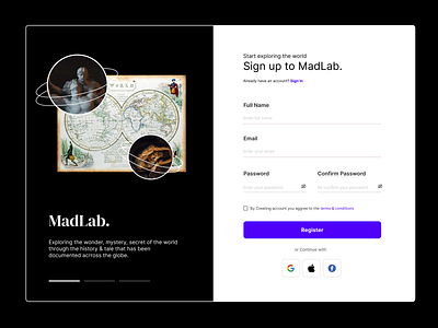 MadLab - Daily 01 - Sign Up Page apps design ios minimalism minimalist sign up ui ux webdesign website