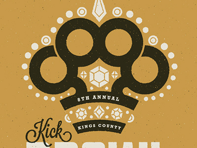 Kings County Kick-Brawl brass knuckles brooklyn crown design event flyer graphic icon identity kickball king type