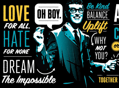 Type Mural buddyholly buddyholly design mural portrait type