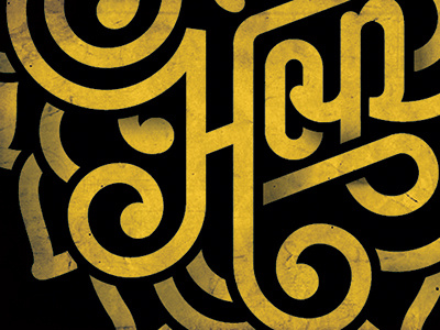 Type Detail design gold swirls typography