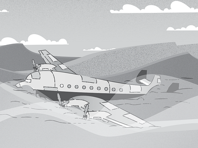 Sandy Landing animation design illustration setting twilight zone