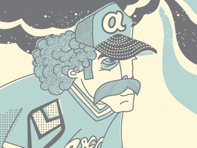 Bob Horner Mustache Appreciation Day baseball braves design illustration poster
