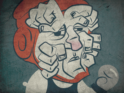 Closeup of Fist design illustration mighty boosh