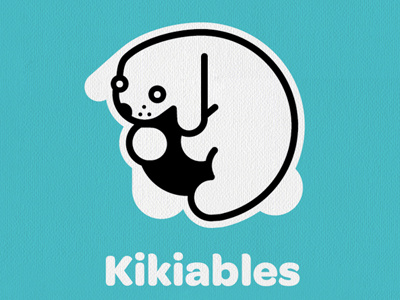 Kikiables bunny design illustration kickball logo