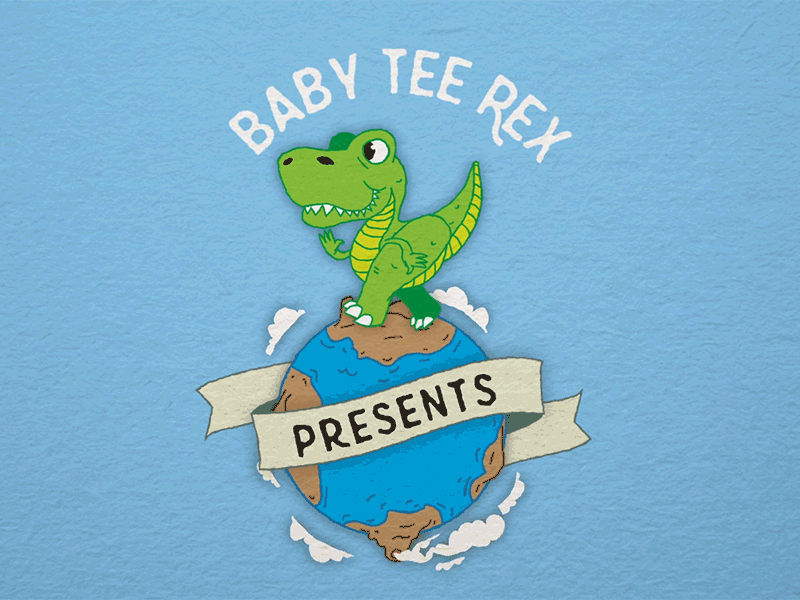 Baby TeeRex Presents animation character design dinosaur logo videos