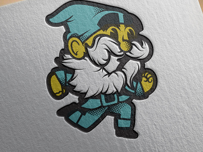 Running Fredrik branding character design gnome logo mascot vintage