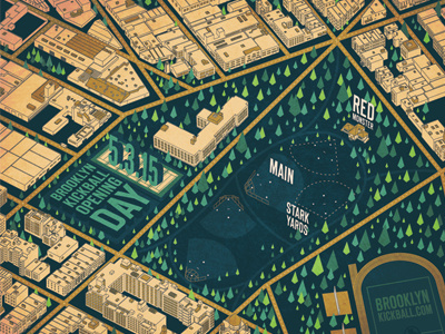 Full Map 3d design kickball map poster