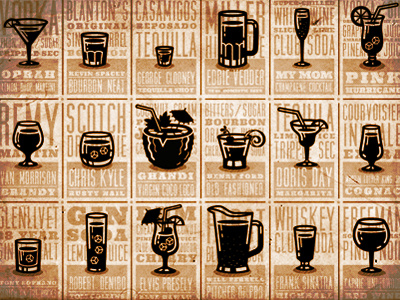 Have One on Me design drinks illustration poster type