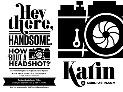 Hey there, handsome. camera design flyer photo type