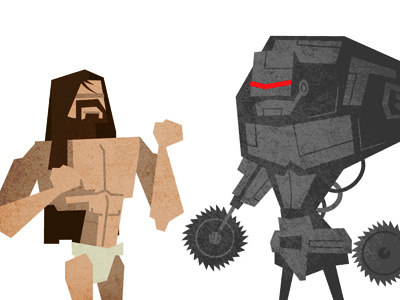 Jesus vs Robots battle death design illustration rebirth robot savior videogame