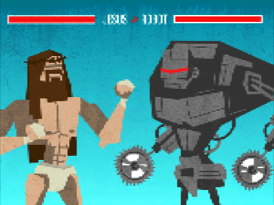 Jesus vs Robots: FIGHT! animation battle christan game illustration jesus robot video