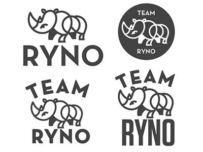 Team RYNO animal design icon identity logo rhino sport team