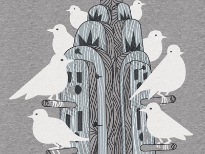 Charity T-shirt Design birds building illustration nyc t shirt