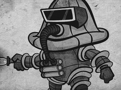 Invader black and white characters classic design illustration invader spaceman twilight zone vintage