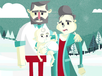 Holiday Rigging test character design family holidays illustration