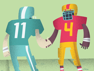 Sportsmanship book characters children design football illustration shake hands sport