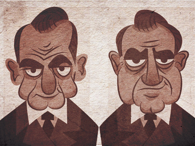 And now for something completely different… illustration lbj nixon portrait presidents project