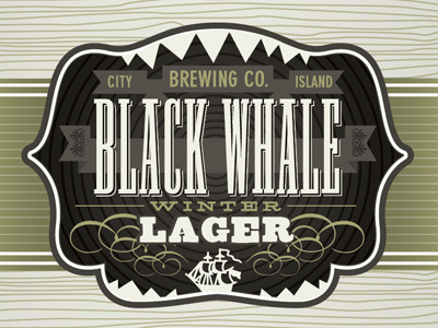 Black Whale Winter Lager beer design illustration label lager packaging type