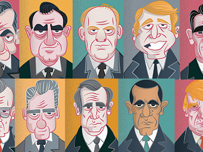 36-45 design gallery illustration portraits presidents