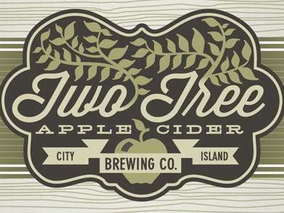 Two Tree Apple Cider Label beer design illustration label type