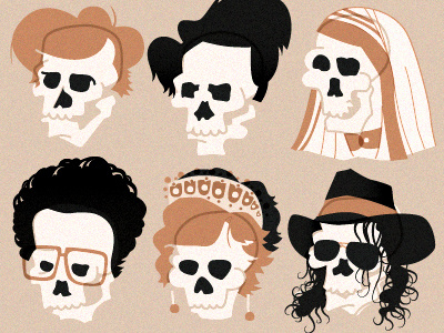 Deadhead Celebrities celebrity funeral illustration skulls
