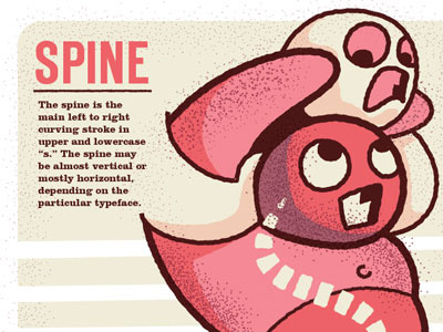 Typography: Spine design illustration kids texture type wrestlers