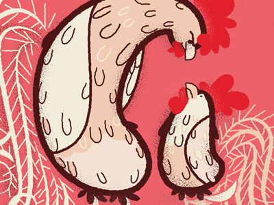 Chickens getting in on the type anatomy. chicken design spur texture typography vintage