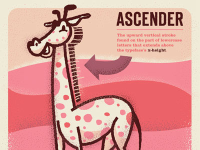 Giraffe "h" ascender design illustration kids texture type typography