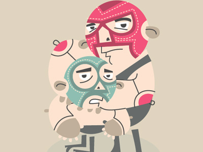 Lucha-Graphic illustration luchador wrestling