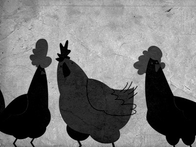 Trouble in the Yard animation chickens design hender hens illustration