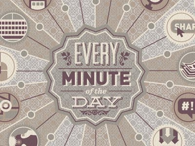 Every Minute data design illustration info graphic typography