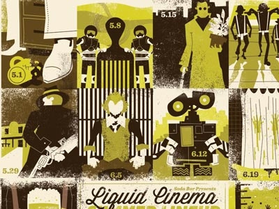 Liquid Cinema: Summer Lineup design illustration movies poster scenes type