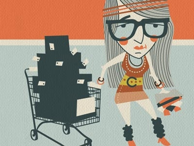 One of Five coupon design hipster illustration info graphic layout