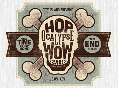 Hopocalypse WOW (spelled more correctly?) beer design illustration label packaging type