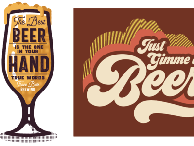 Collection beer branding identity t-shirt vintage type illustration design