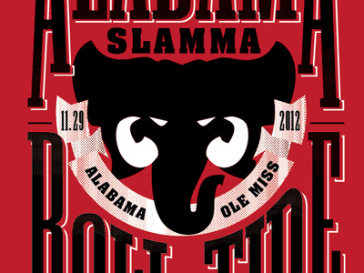 Alabama Slamma college design football illustration rivalry t shirt type