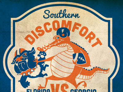 Southern Discomfort college design florida football georgia illustration jacksonville rivalry t shirt type