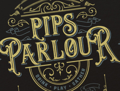 Pips Parlour branding design flourishes logo type vintage