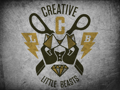 Creative Little Beasts New Logo blog branding design illustration lightning bolt logo scissors