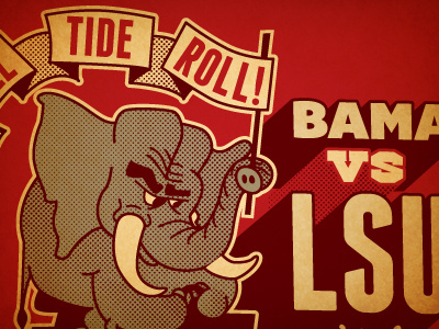 Roll Tide I guess. albama college design football illustration rivalry roll tide t shirt type