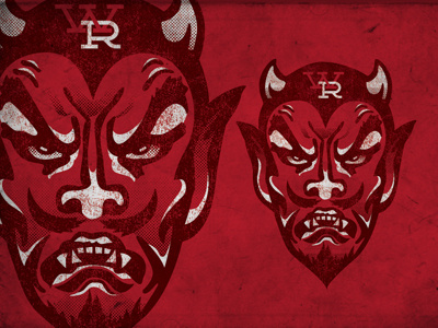 A little more design devil football illustration retro warner robins