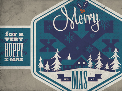 Merry XXX-Mas beer christmas design holidays home brewing illustration label packaging type