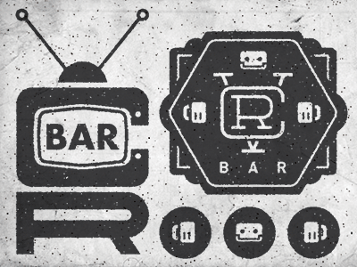 VCR BAR logo Tests bar coaster design identity logo television type vcr vhs