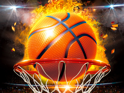 March Madness Basketball 1st shot ball of flame basketball flyer free throw game nba redsanity