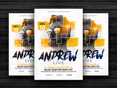 Guest Dj Party Flyer artist club dj flyer graphics design party psd redsanity template