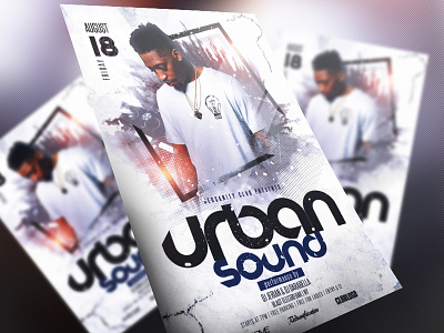 Urban Sound Flyer artist club concert dance music design disco dj dubstep electro electro dj event flyer gold graphics design party print psd redsanity template urban