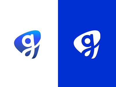 Guitar Pick g blue branding g icon logo