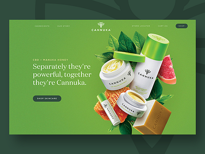 Cannuka Homepage agency branding art direction cannabis cbd creative direction digital skincare web design