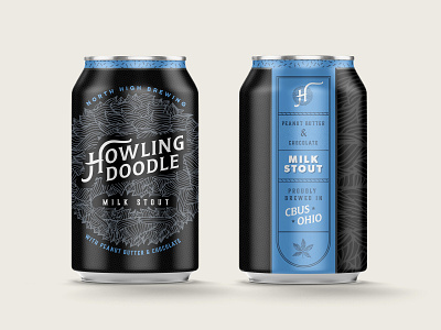 Howling Doodle Milk Stout Beer Can agency beer can branding creative direction design illustration logo