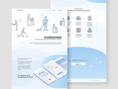 ChoreShare design landing page ui ux ux design